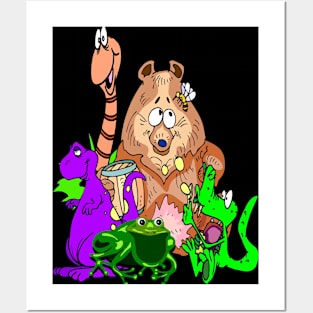 Cartoon Fantasy Abstract Animal Print Posters and Art